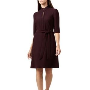 Hobbs London Keyhole Burgundy Dress